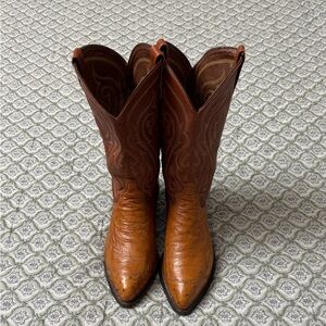 Tony Lama Brown Leather Men’s Western Cowboy Boots Size 12 D Workwear Classic